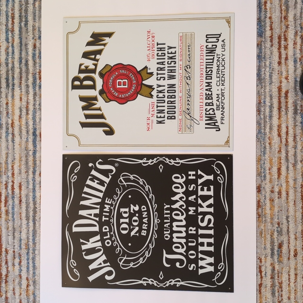 Jim Beam & Jack Daniels Metal Signs